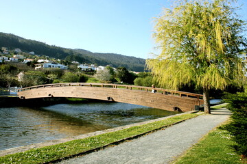 Fototapeta na wymiar the town of Cedeira with the Condomiñas River, vacation spot, A Coruña, Galicia, Spain,