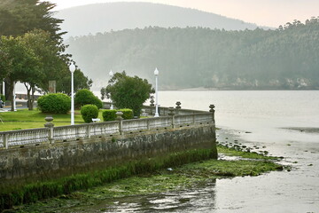 the town of Cedeira with the Condomiñas River, vacation spot, A Coruña, Galicia, Spain,