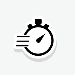 Stopwatch icon sticker sign for mobile concept and web design
