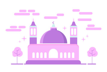 Vector mosque with flat design style