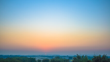 peaceful countryside sunset