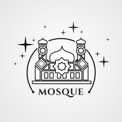 Vector mosque with flat design style