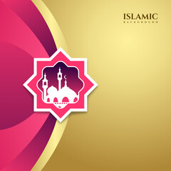 Luxury purple gold Islamic greetings background