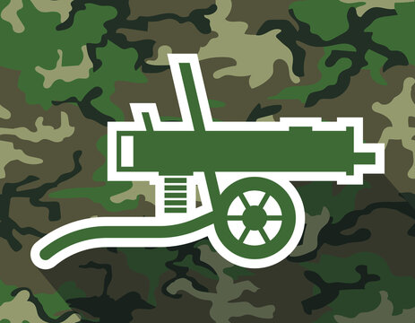 vintage machine gun icon, vector illustration 