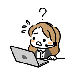 コールセンター　表情　女性　