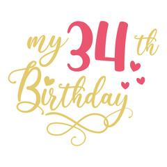My 34th birthday celebration, 34 years anniversary celebration design