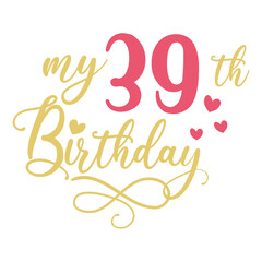 My 39th birthday celebration, 39 years anniversary celebration design