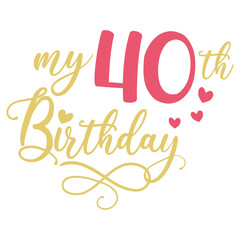 My 40th birthday celebration, 40 years anniversary celebration design