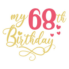 My 68th birthday celebration, 68 years anniversary celebration design
