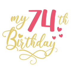 My 74th birthday celebration, 74 years anniversary celebration design
