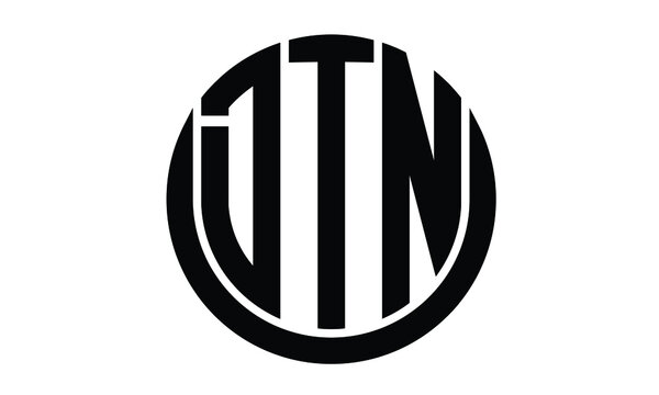 DTN shield in circle logo design vector template. lettermrk, wordmark, monogram symbol on white background.