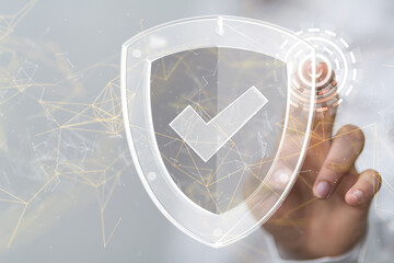 Information technology protected with firewall, secure access and encryption against cyber