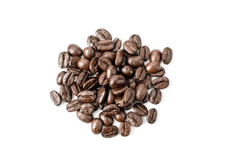 Coffee beans on white background