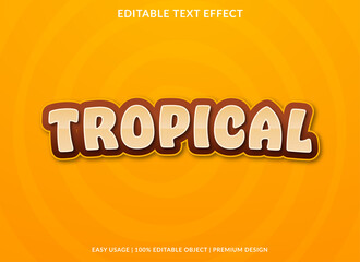 tropical editable text effect template with abstract style use for business logo and brand