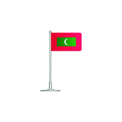 flag of Maldives. flag Maldives on flagpole. vector icon isolated on white background