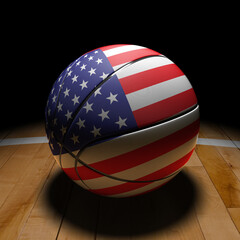 United States Basket Ball with Dramatic Light