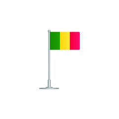 flag of Mali. flag Mali on flagpole. vector icon isolated on white background