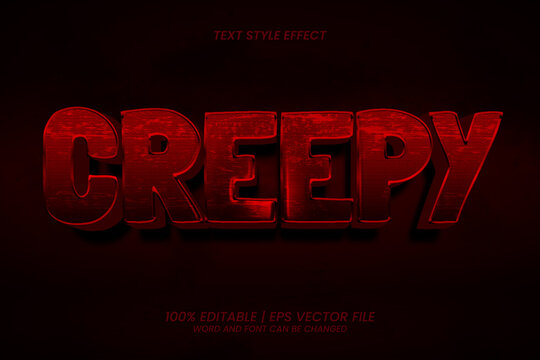 Creepy Editable Text Effect 3D Horror Style