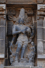Carved Idol of Lord Shiva on  Gopuram of Nataraja Temple, Chidambaram, Tamil Nadu, India