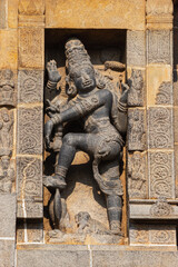 Dwarpala of Shiva or demon guardian on Gopuram of Nataraja Temple, Chidambaram, Tamil Nadu, India