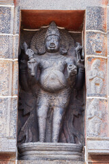 Ancient Sculpture of Daitya on Gopuram of Nataraja Temple, Chidambaram, Tamilnadu, India