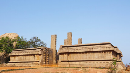 Full View of Raya Gopuram unfinished temple entrance, Mahabalipuram, Tamilnadu, India