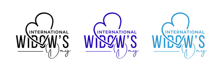 Abstract International Widow’s Day logo design, Widow’s Day or widows day signature vector logo design