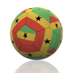 Obraz premium Isolated Soccer Ball with Ghana Flag