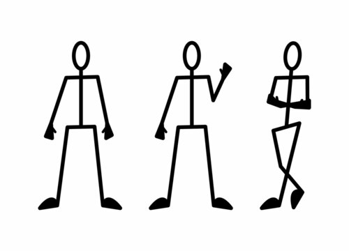 Schematically depicted people with signs of identification and greetings. People meeting visitors with signs. People with slogans on the plates. Illustration in outline style.