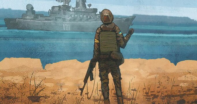 The warship brand Russia Ukraine war