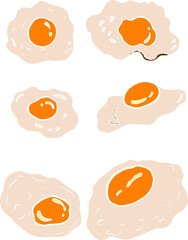 Set of fire eggs vector illustration on white background.