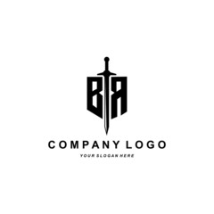 BR letter logo, alphabet illustration of the company's initial brand design, t-shirts, screen printing, stickers