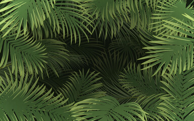 Fototapeta na wymiar Bright tropical background with palm leaf