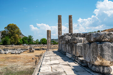 Fototapeta premium Amazing scenes from Letoon which was the cult center of Xanthos, the ancient federal sanctuary of the Lycian province and Lycian League of Cities, Kınık, Turkey