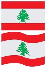 flags of Lebanon on a white background	