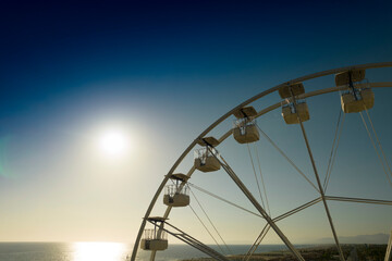 Photographic detail of a Ferris wheel