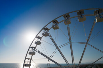 Photographic detail of a Ferris wheel