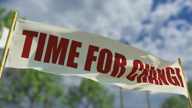 Time For Change transparent banner on forest background