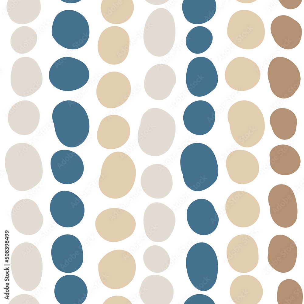 Poster Abstract seamless pattern with doodle drop shapes. Modern texture background.