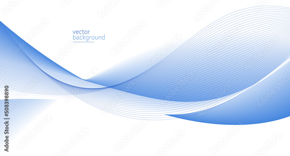 Poster smooth flow of wavy shape with gradient vector abstract background, light blue design curve line ene
