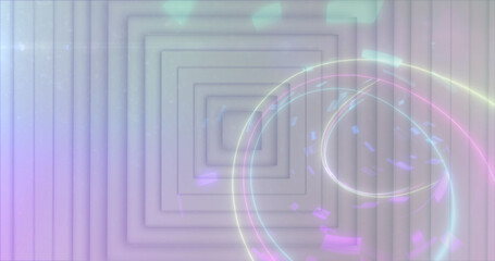 Image of squares over digital tunnel