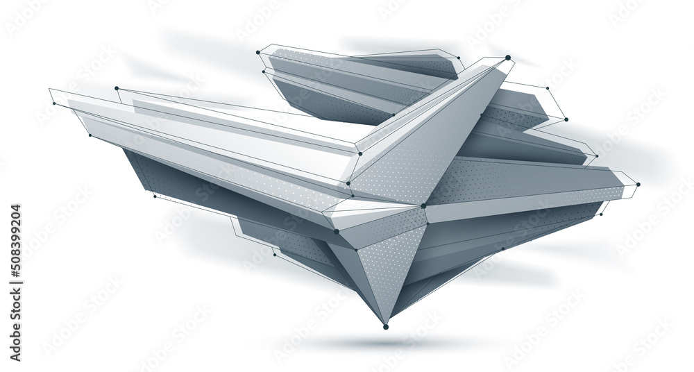 Poster polygonal form vector abstract design, modern futuristic shape ai neural network concept, dynamic te