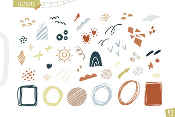 Set of abstract elements. Cartoon funny illustration isolated on white background. Vector art © brandianna