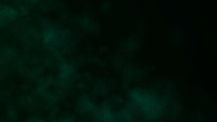 Green smoke on dark background. Dynamic abstract fog. 3D rendering.