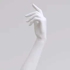 Foto op Canvas Relaxed female hand abstract gesture sculpture, 3d rendering beautiful mannequin arm art creative pose © vpanteon