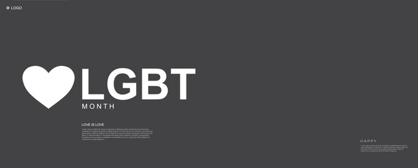 LGBT pride month landing page. Minimalistic background. Vector illustration