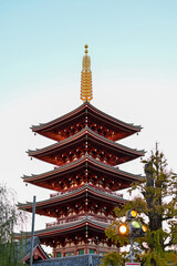 Naklejka premium 浅草寺の五重塔
