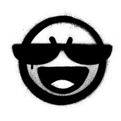 graffiti mean nasty icon sprayed in black over white