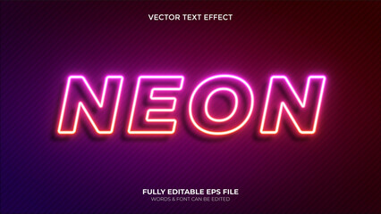 Editable Vector Pink Neon Line Text  Effect
