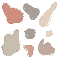 set of modern graphic elements.Abstract blot shape. Liquid organic shape elements
